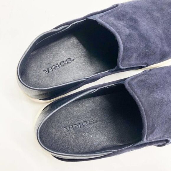 VINCE Garvey Blue Slip-On Suede & Leather Sneakers  - Picture 7 of 10